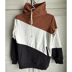 Ampersand Avenue Singlehood Sweatshirt‎ Newport Womens XL Colorblock Gray Cream